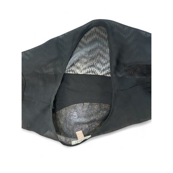 Roz & Ali Women's Black Patterned Long Sleeve Sheer Blouse Lined Tank Top 1X - Picture 6 of 8